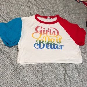 Multicolor crop top, size Large